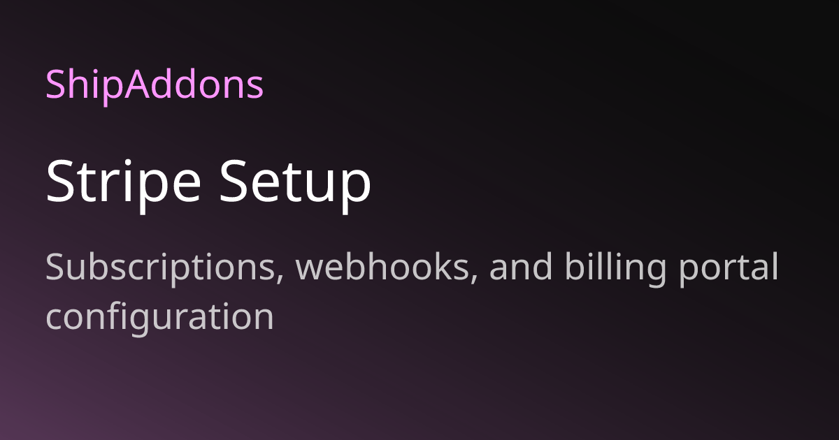 Stripe Setup | ShipAddons
